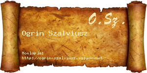 Ogrin Szalviusz névjegykártya